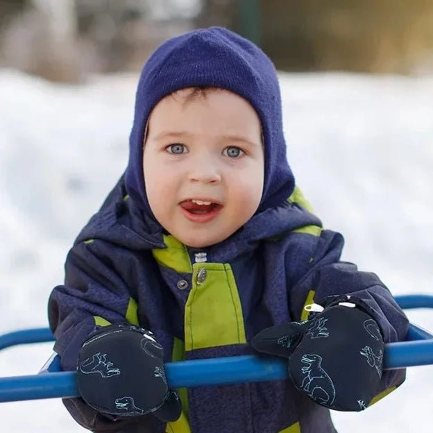 Winter Dinosaur Fleece Lining Mitten Snow Gloves Kids Toddler 0-2 Years Old - Skaldo & Malin
