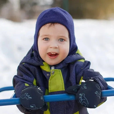 Winter Dinosaur Fleece Lining Mitten Snow Gloves Kids Toddler 0-2 Years Old - Skaldo & Malin