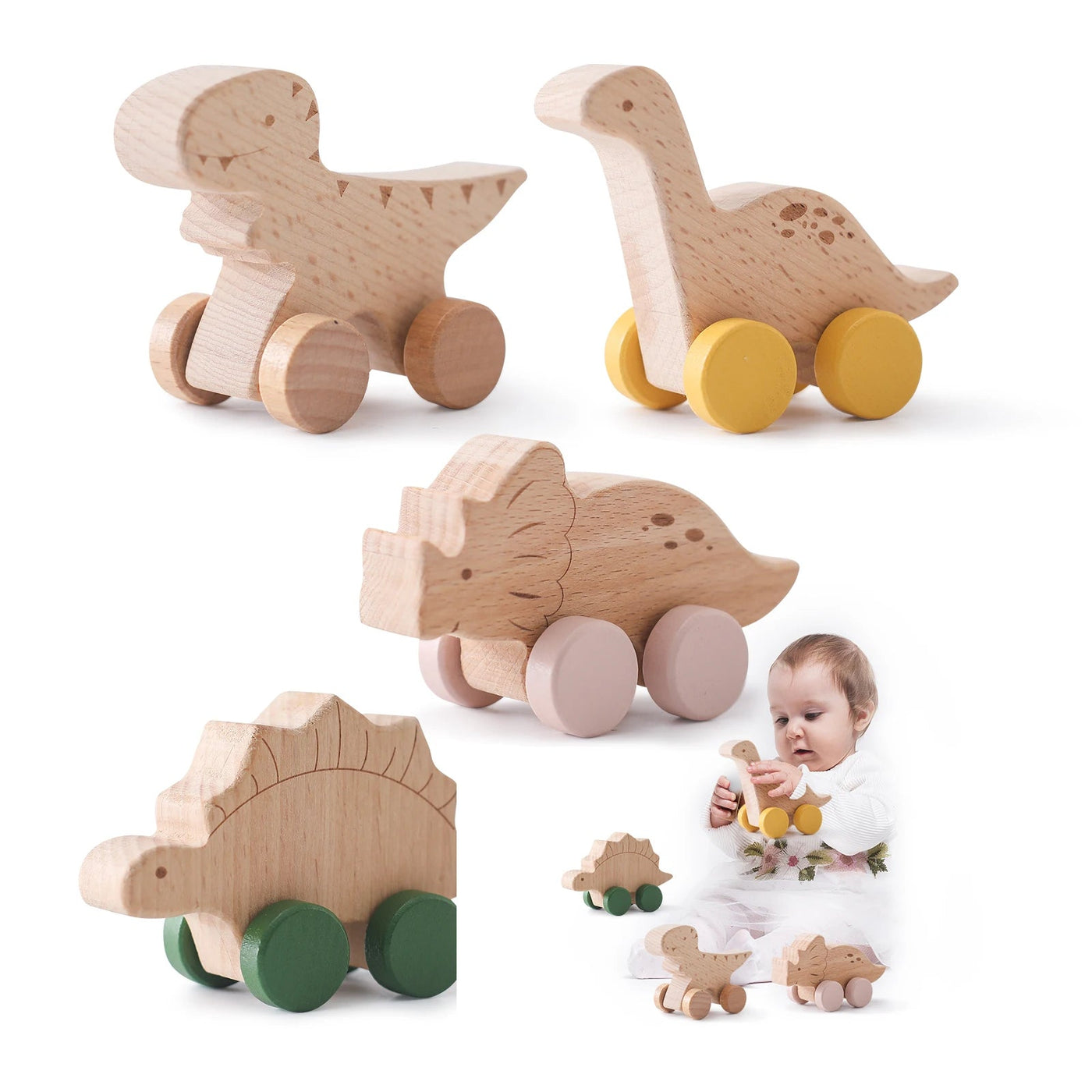 Wooden Dinosaur Toys - Skaldo & Malin